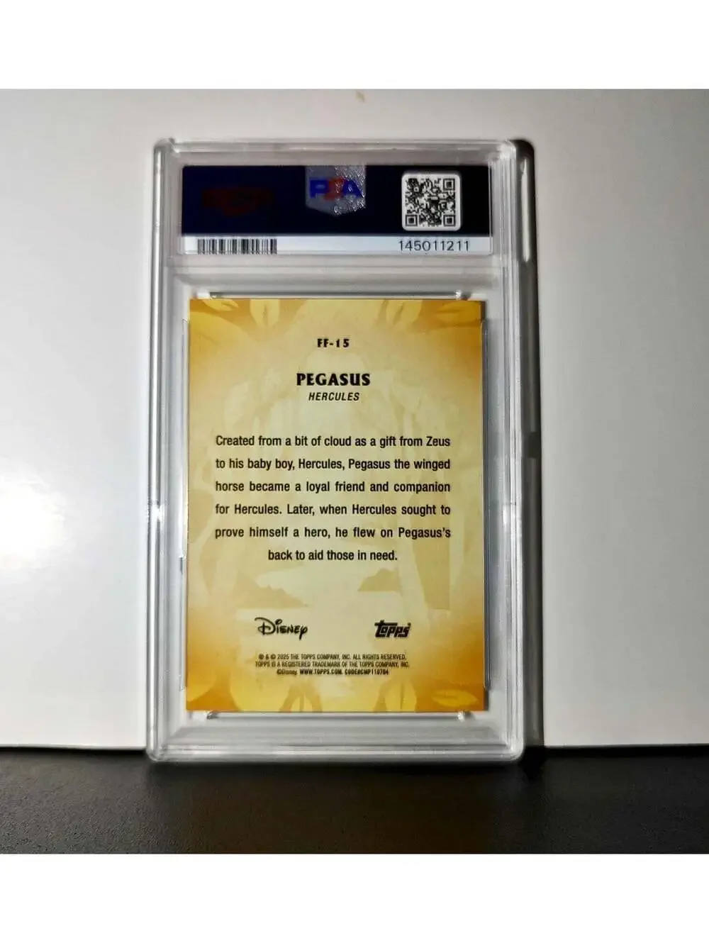 Pegasus 2025 Topps Disney #FF-15 Furry Friends Card Hercules PSA 9 Mint